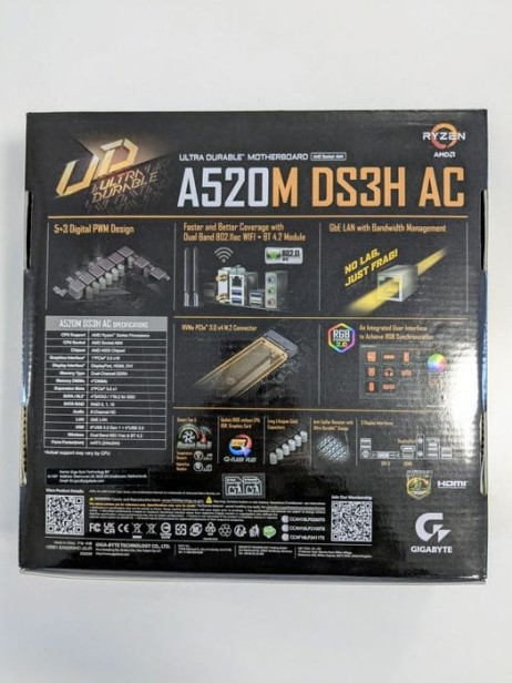 Płyta główna GIGABYTE A520M DS3H AC  socket AM4 WiFi, Bluetooth